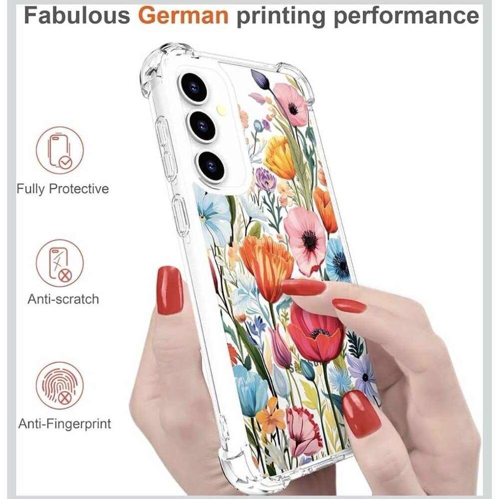 Hungo Compatible for Samsung Galaxy S23 FE Case Military Drop Protection Floral - Picture 7 of 8